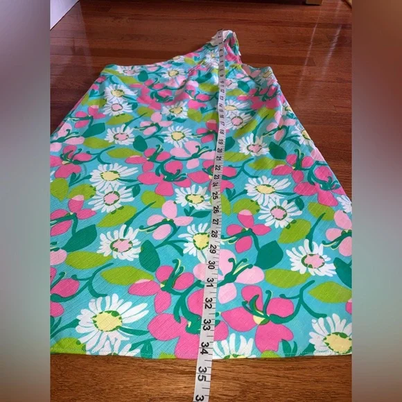 🌸Lilly Pulitzer Dress Girls 16 One Shoulder Shorely Blue Portrait of a Picnic - Picture 12 of 12